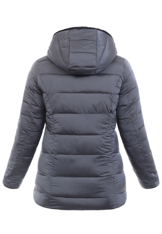 Damska Zimowa Dwustronna Kurtka Grafitowa