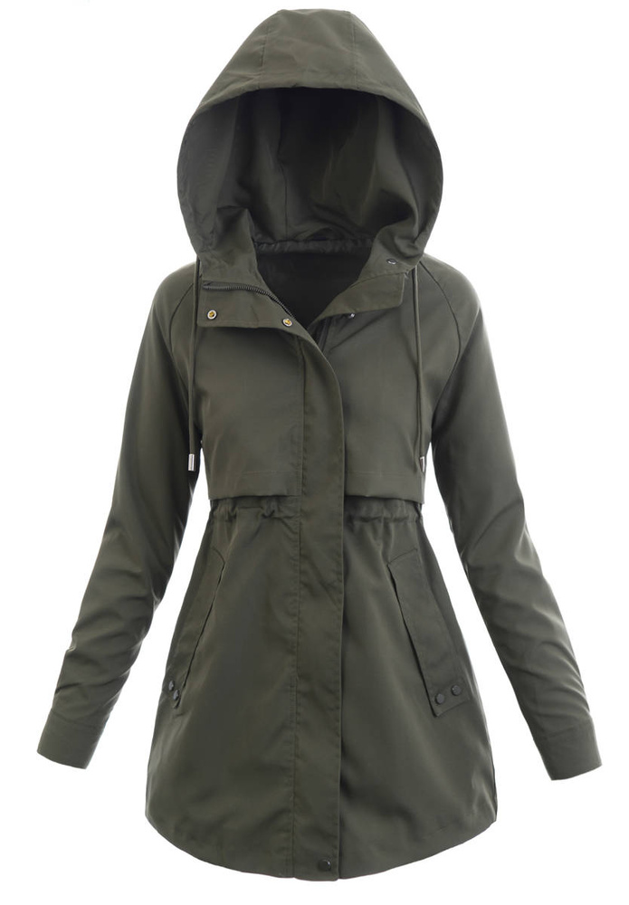 Damska Wiosenno-Jesienna Kurtka Khaki