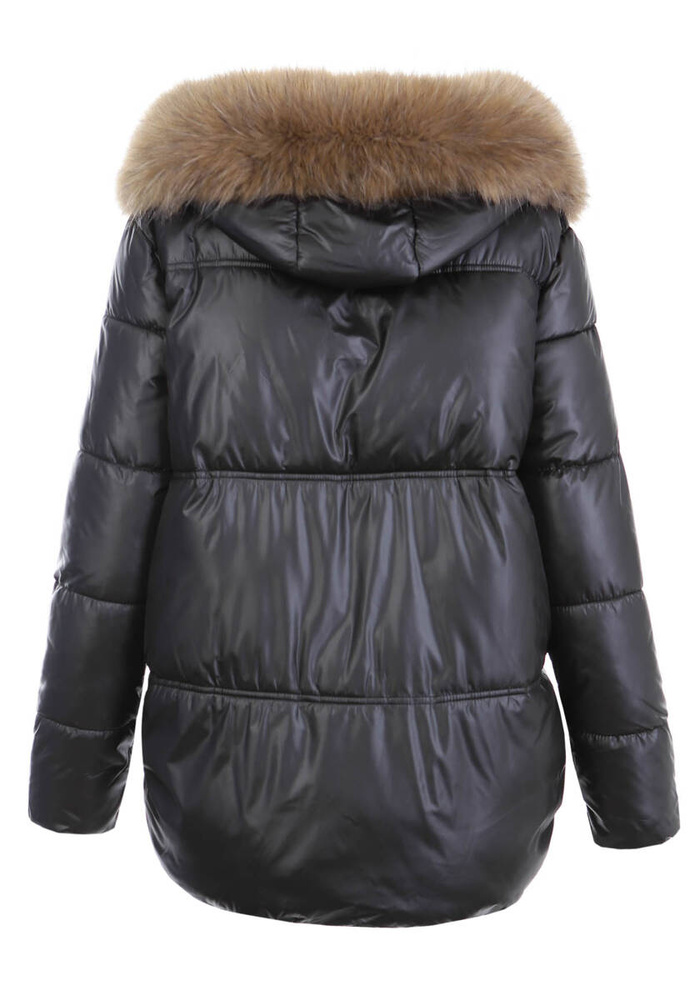 Damska Zimowa Ortalionowa Kurtka Czarna