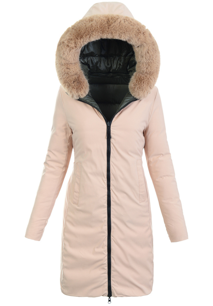 Damska Zimowa Ortalionowa Kurtka Zielona