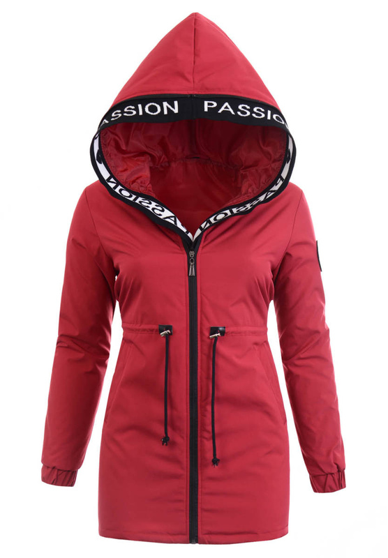 Damska Wiosenna Ortalion Kurtka Czarna