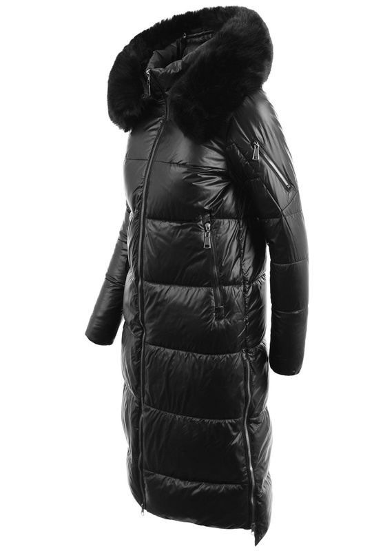 Damska Zimowa Ortalionowa Kurtka Czarna