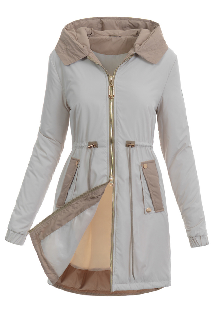 Kurtka Parka Wiosenna Beżowa