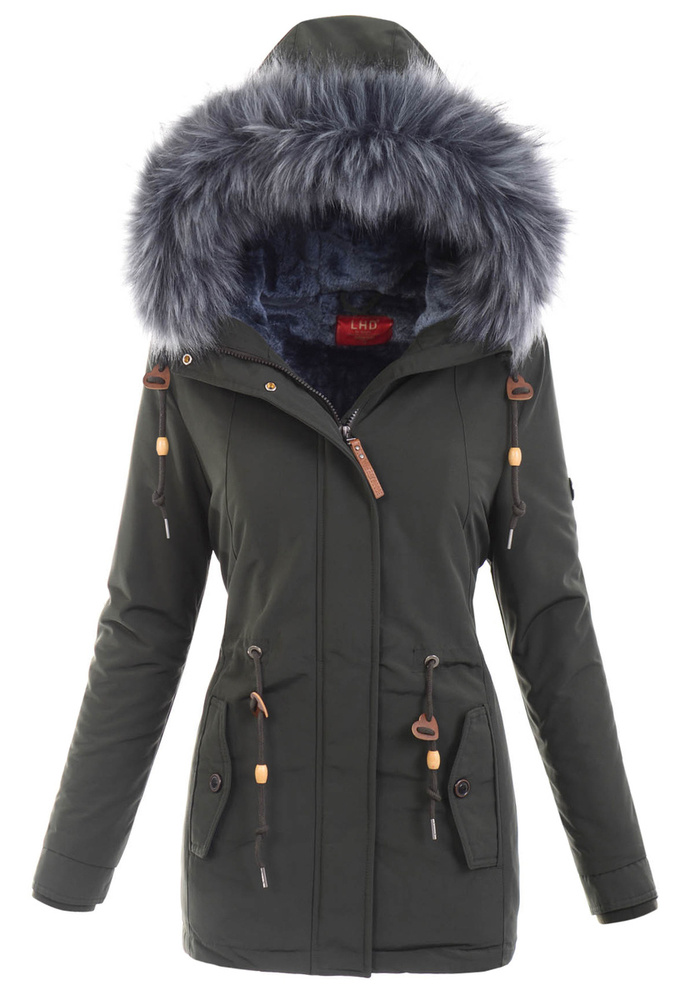 Damska Parka Kurtka Zimowa Zielona