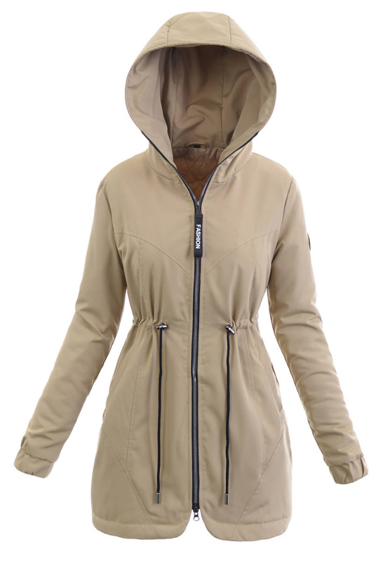 Damska Wiosenno-Jesienna Kurtka Beżowa