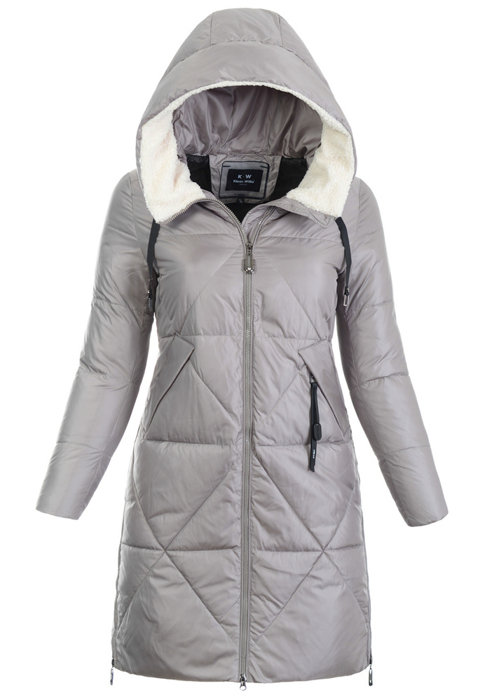 Damska Zimowa Ortalionowa Kurtka Beżowa