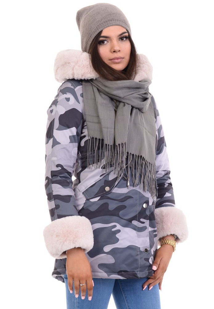 Damska Parka Kurtka Zimowa Moro