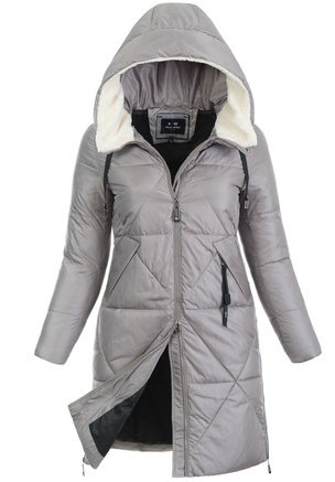 Damska Zimowa Ortalionowa Kurtka Beżowa