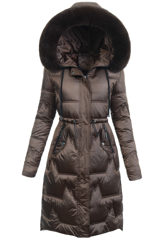 Damska Kurtka Zimowa Brązowa