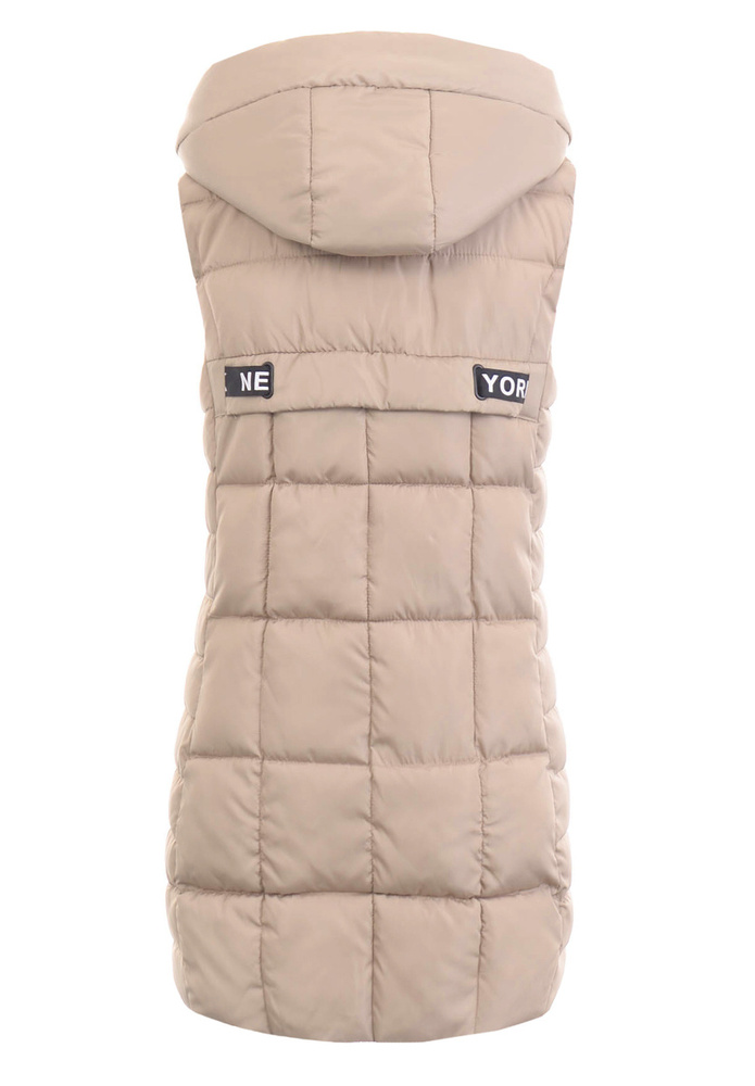 Damska Kamizelka Bezrękawnik Jasny beżowy