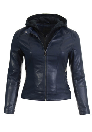 Damska Kurtka Ramoneska Granatowa