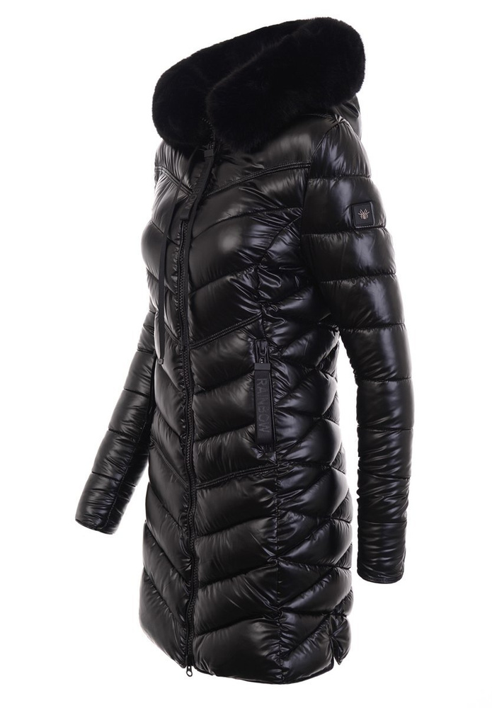 Damska Zimowa Ortalionowa Kurtka Czarna