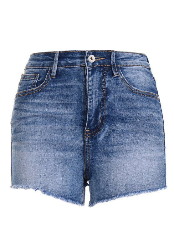 Damskie Krótkie Spodenki Jeansowe Niebieskie