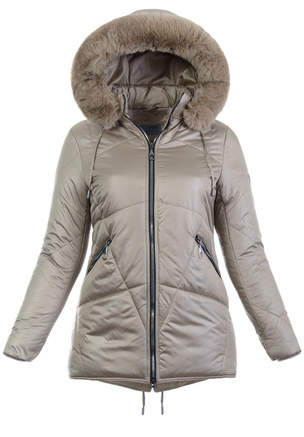 Damska Zimowa Ortalionowa Kurtka Cappuccino
