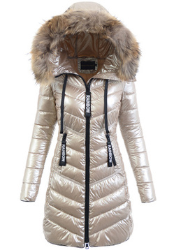 Damska Zimowa Ortalionowa Kurtka Beżowa