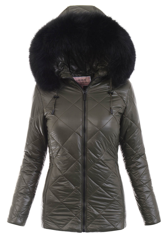 Damska Parka Kurtka Zimowa Zielona