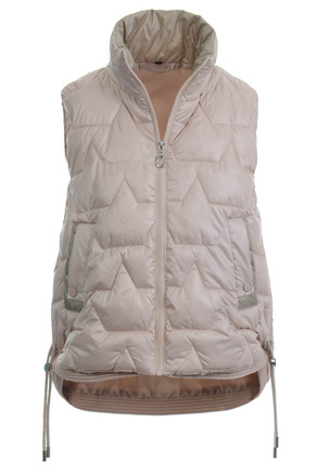 Damska Kamizelka Bezrękawnik Perłowo Beżowy