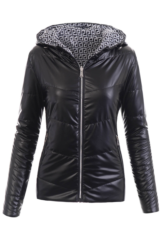 Damska Wiosenna Ortalion Kurtka Czarna