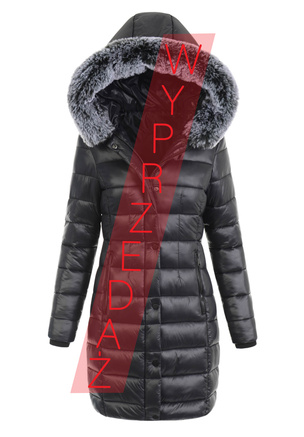 Damska Zimowa Ortalionowa Kurtka Czarna