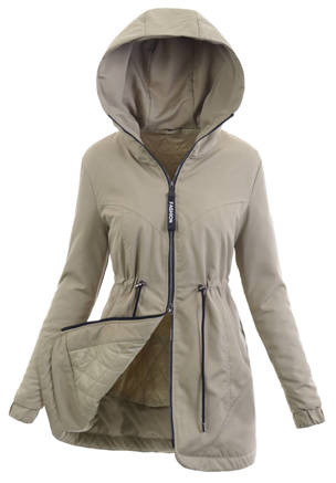 Damska Wiosenno-Jesienna Kurtka Oliwkowa