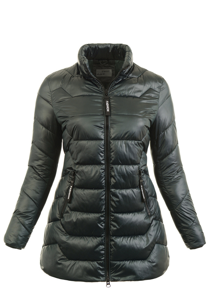 Damska Zimowa Ortalionowa Kurtka Zielona