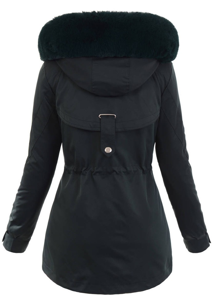 Damska Kurtka Parka Angelika Butelkowo Zielona