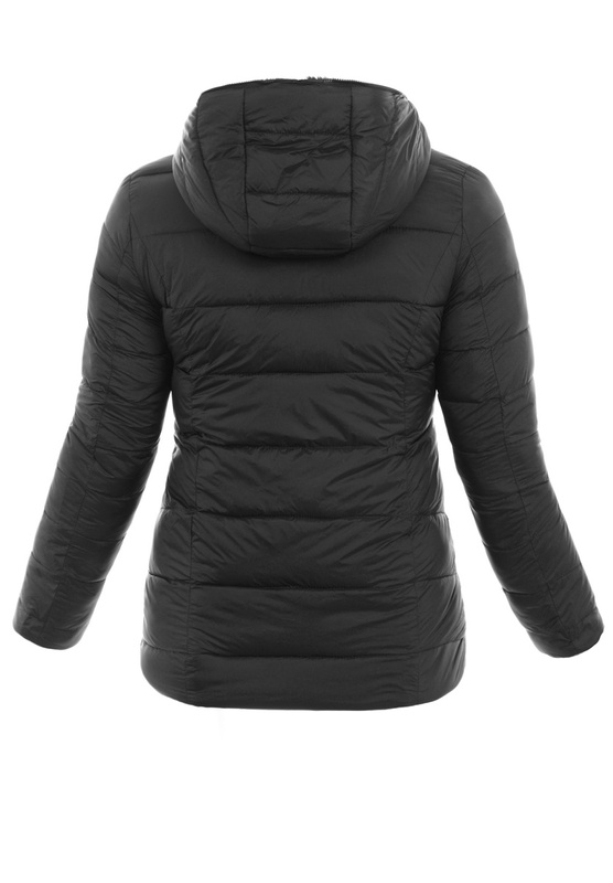 Damska Zimowa Dwustronna Kurtka Czarna
