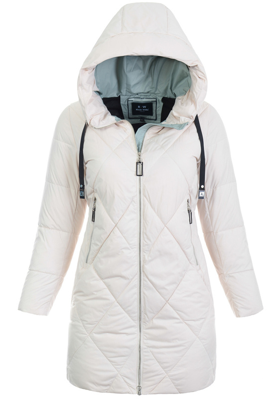 Damska Zimowa Ortalionowa Kurtka Beżowa