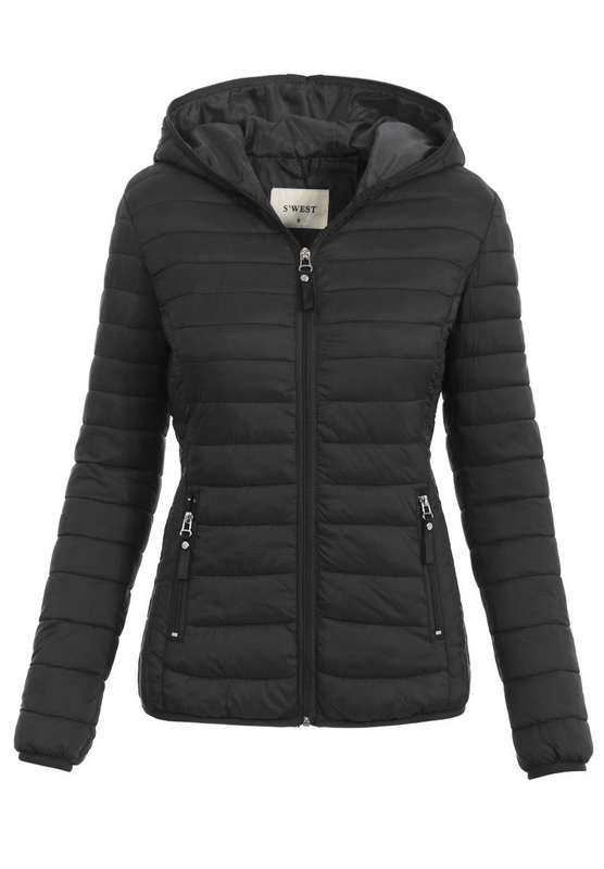 Damska Wiosenno-Jesienna Kurtka Czarna