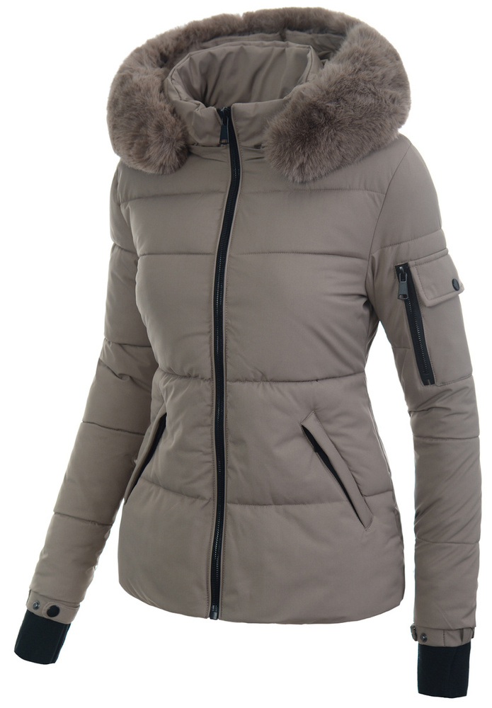 Damska Kurtka Zimowa Brązowa