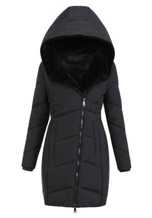 Damska Zimowa Ortalionowa Kurtka Czarna