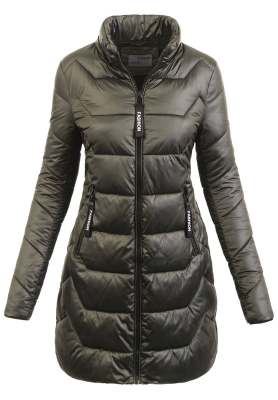 Damska Zimowa Ortalionowa Kurtka Zielona