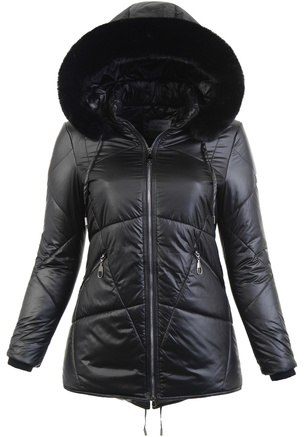 Damska Wiosenno-Jesienna Kurtka Czarna