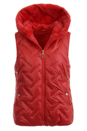 Damska Kamizelka Bezrękawnik Czerwony