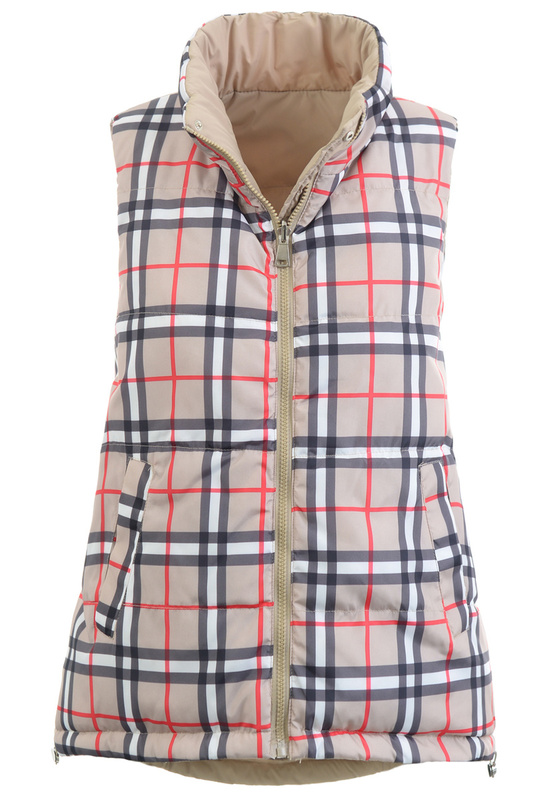 Damska Kamizelka Bezrękawnik Beżowy