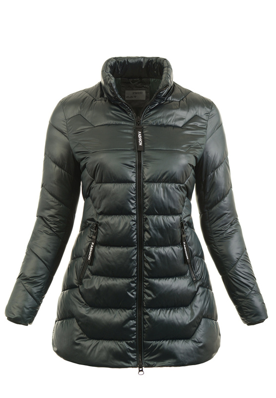 Damska Zimowa Ortalionowa Kurtka Zielona