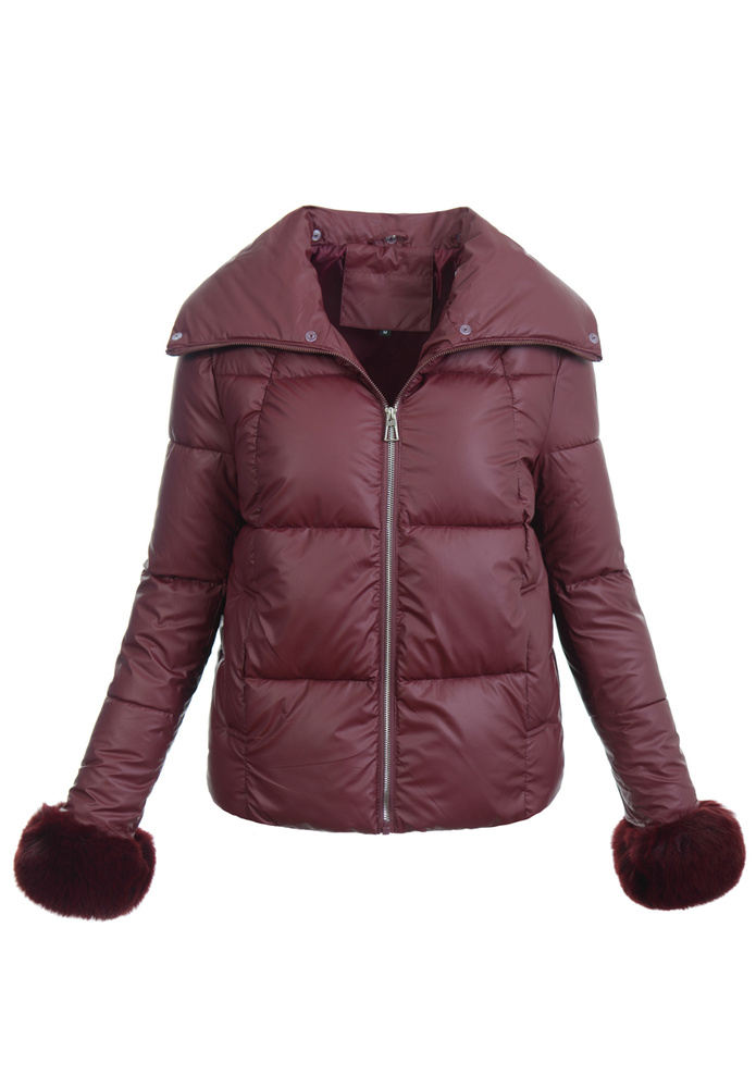 Damska Kurtka Zimowa Bordowa