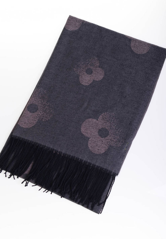 Szal Damski Ciemny Szary