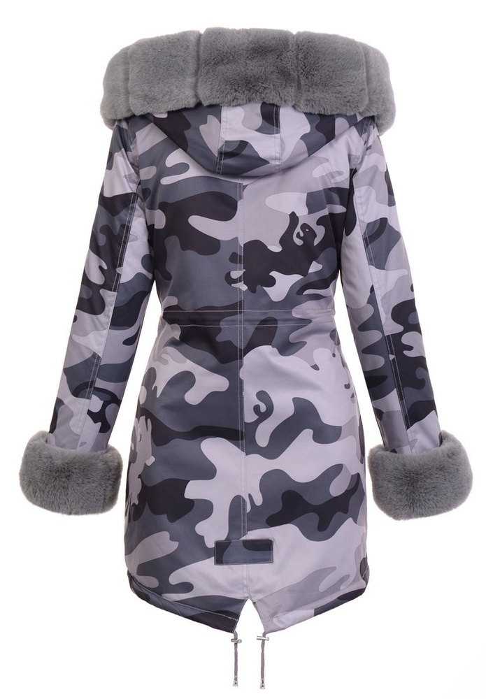 Damska Parka Kurtka Zimowa Moro