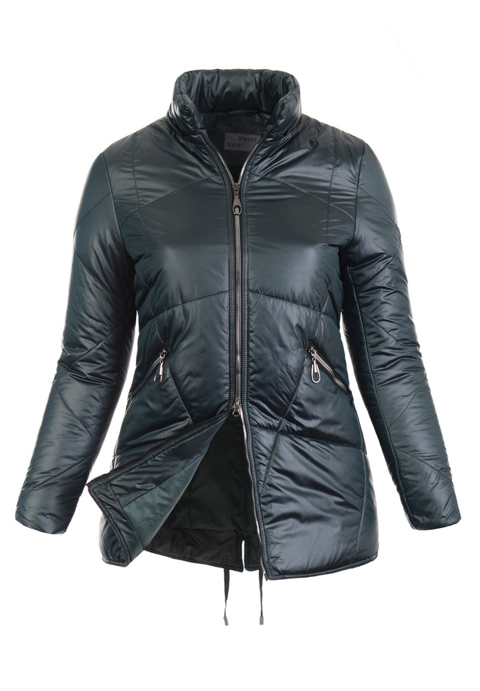 Damska Zimowa Ortalionowa Kurtka Zielona