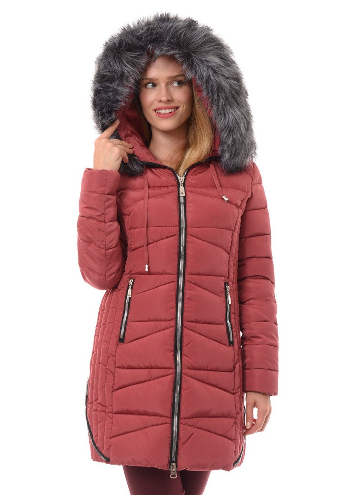 Damska Zimowa Ortalionowa Kurtka Różowa