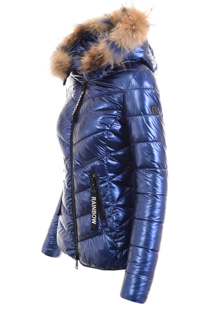Damska Zimowa Ortalionowa Kurtka Niebieska