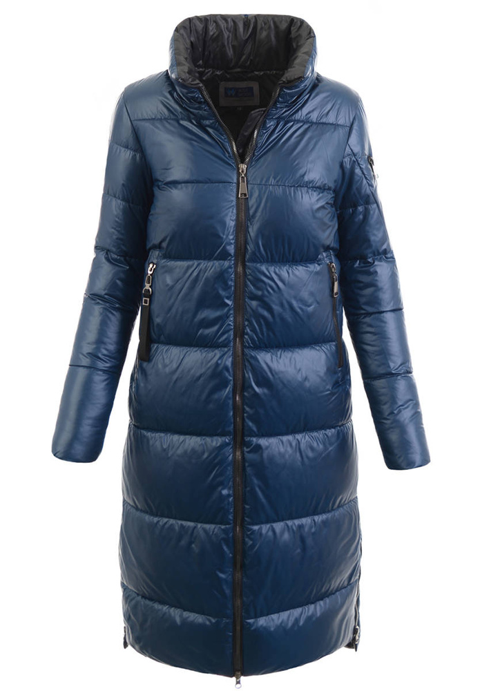 Damska Zimowa Ortalionowa Kurtka Ciemno Niebieska