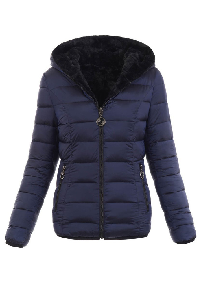 Damska Zimowa Ortalionowa Kurtka Granatowa