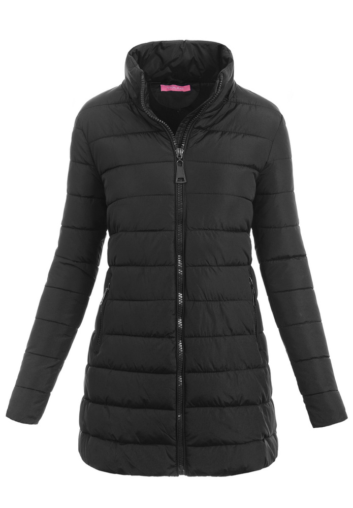 Damska Zimowa Ortalionowa Kurtka Czarna