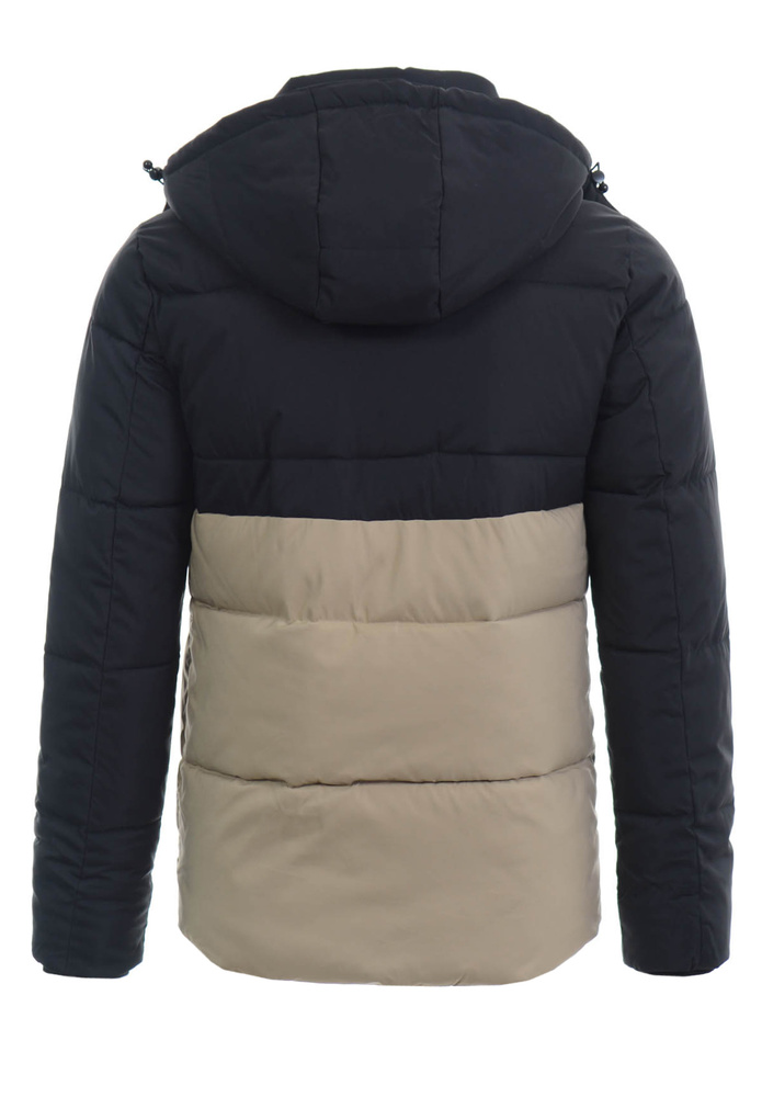 Męska Zimowa Kurtka Beżowo-Czarna