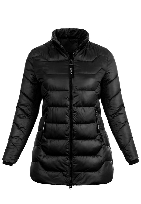 Damska Zimowa Ortalionowa Kurtka Czarna