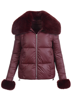 Damska Kurtka Zimowa Bordowa
