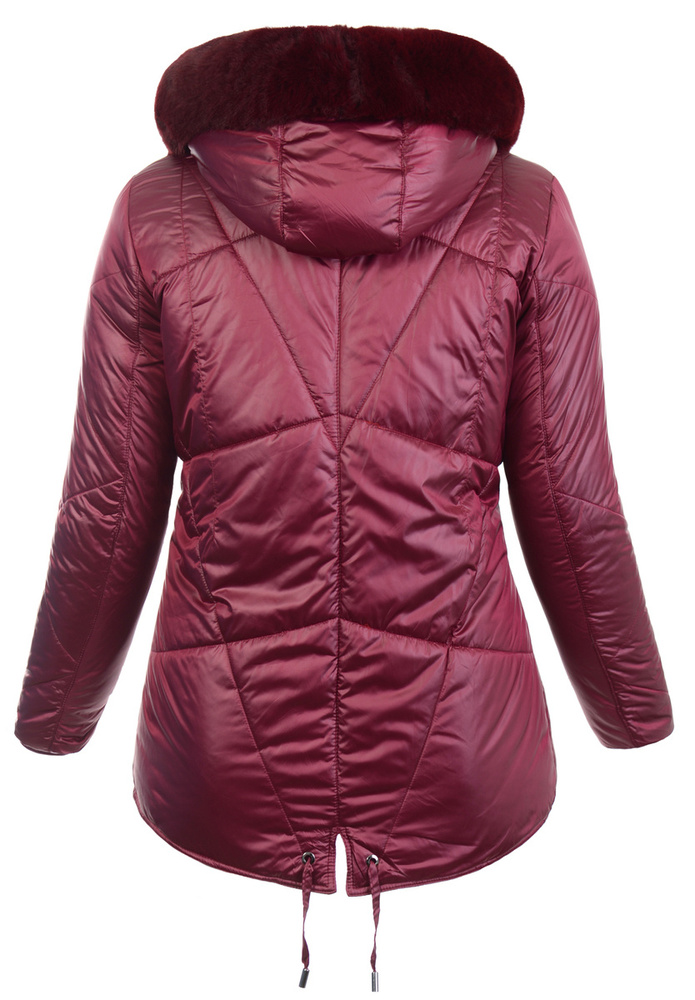 Damska Zimowa Ortalionowa Kurtka Bordowa