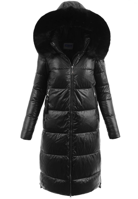 Damska Zimowa Ortalionowa Kurtka Czarna